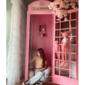 Decorative Pink Iron Interior London Telephone Booth